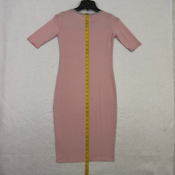 LuLaRoe Julia Dress Womens XXS Pink Blue Colorblock Stretch Knee Length USA - Picture 6 of 12